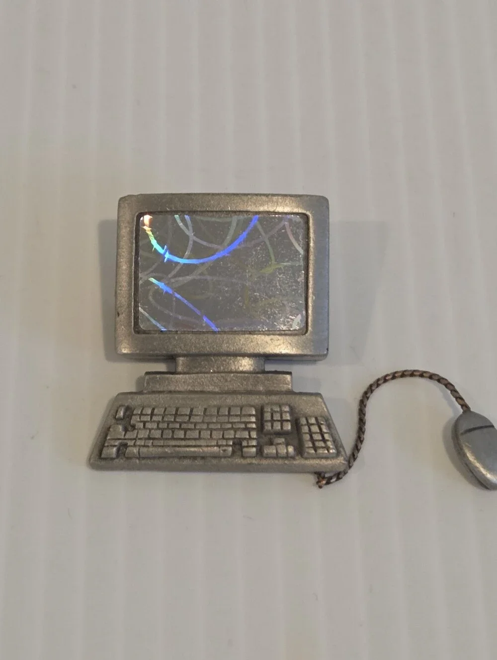 Vintage JJ Brooch Desktop Computer Keyboard Mouse 90s Y2K Office Novelty Pin